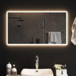 vidaXL Zrkadlo do kúpeľne s LED Priehľadná 90 x 50 cm tvrdené sklo – Obrázok 3