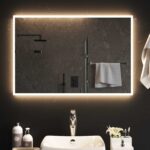 vidaXL Zrkadlo do kúpeľne s LED Priehľadná 90 x 60 cm tvrdené sklo – Obrázok 3