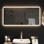 vidaXL Zrkadlo do kúpeľne s LED Priehľadná 100 x 50 cm tvrdené sklo – Obrázok 3