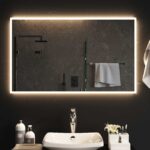 vidaXL Zrkadlo do kúpeľne s LED Priehľadná 100 x 60 cm tvrdené sklo – Obrázok 3