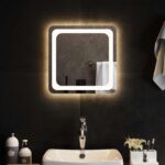 vidaXL Zrkadlo do kúpeľne s LED Priehľadná 40 x 40 cm tvrdené sklo – Obrázok 3