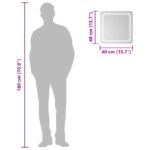 vidaXL Zrkadlo do kúpeľne s LED Priehľadná 40 x 40 cm tvrdené sklo – Obrázok 6