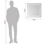 vidaXL Zrkadlo do kúpeľne s LED Priehľadná 60 x 60 cm tvrdené sklo – Obrázok 6