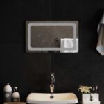 vidaXL Zrkadlo do kúpeľne s LED Priehľadná 50 x 30 cm tvrdené sklo
