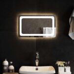 vidaXL Zrkadlo do kúpeľne s LED Priehľadná 50 x 30 cm tvrdené sklo – Obrázok 3