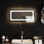 vidaXL Zrkadlo do kúpeľne s LED Priehľadná 60 x 30 cm tvrdené sklo – Obrázok 3