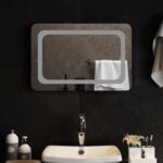 vidaXL Zrkadlo do kúpeľne s LED Priehľadná 60 x 40 cm tvrdené sklo