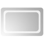 vidaXL Zrkadlo do kúpeľne s LED Priehľadná 60 x 40 cm tvrdené sklo – Obrázok 2
