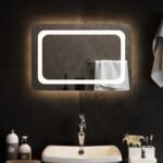 vidaXL Zrkadlo do kúpeľne s LED Priehľadná 60 x 40 cm tvrdené sklo – Obrázok 3