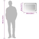 vidaXL Zrkadlo do kúpeľne s LED Priehľadná 60 x 40 cm tvrdené sklo – Obrázok 6
