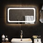 vidaXL Zrkadlo do kúpeľne s LED Priehľadná 70 x 40 cm tvrdené sklo – Obrázok 3