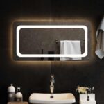 vidaXL Zrkadlo do kúpeľne s LED Priehľadná 80 x 40 cm tvrdené sklo – Obrázok 3