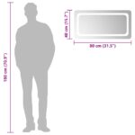 vidaXL Zrkadlo do kúpeľne s LED Priehľadná 80 x 40 cm tvrdené sklo – Obrázok 6