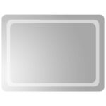 vidaXL Zrkadlo do kúpeľne s LED Priehľadná 80 x 60 cm tvrdené sklo – Obrázok 2