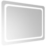 vidaXL Zrkadlo do kúpeľne s LED Priehľadná 80 x 60 cm tvrdené sklo – Obrázok 4