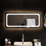 vidaXL Zrkadlo do kúpeľne s LED Priehľadná 90 x 40 cm tvrdené sklo – Obrázok 3