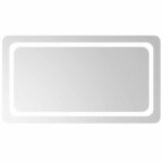 vidaXL Zrkadlo do kúpeľne s LED Priehľadná 90 x 50 cm tvrdené sklo – Obrázok 2