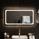 vidaXL Zrkadlo do kúpeľne s LED Priehľadná 90 x 50 cm tvrdené sklo – Obrázok 3