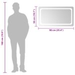vidaXL Zrkadlo do kúpeľne s LED Priehľadná 90 x 50 cm tvrdené sklo – Obrázok 6
