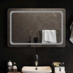 vidaXL Zrkadlo do kúpeľne s LED Priehľadná 90 x 60 cm tvrdené sklo