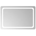 vidaXL Zrkadlo do kúpeľne s LED Priehľadná 90 x 60 cm tvrdené sklo – Obrázok 2
