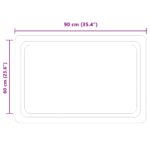 vidaXL Zrkadlo do kúpeľne s LED Priehľadná 90 x 60 cm tvrdené sklo – Obrázok 5