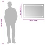 vidaXL Zrkadlo do kúpeľne s LED Priehľadná 90 x 60 cm tvrdené sklo – Obrázok 6
