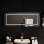 vidaXL Zrkadlo do kúpeľne s LED Priehľadná 100 x 40 cm tvrdené sklo