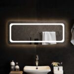 vidaXL Zrkadlo do kúpeľne s LED Priehľadná 100 x 40 cm tvrdené sklo – Obrázok 3