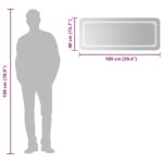 vidaXL Zrkadlo do kúpeľne s LED Priehľadná 100 x 40 cm tvrdené sklo – Obrázok 6