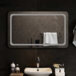 vidaXL Zrkadlo do kúpeľne s LED Priehľadná 100 x 60 cm tvrdené sklo