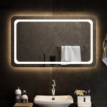 vidaXL Zrkadlo do kúpeľne s LED Priehľadná 100 x 60 cm tvrdené sklo – Obrázok 3