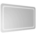 vidaXL Zrkadlo do kúpeľne s LED Priehľadná 100 x 60 cm tvrdené sklo – Obrázok 4