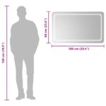vidaXL Zrkadlo do kúpeľne s LED Priehľadná 100 x 60 cm tvrdené sklo – Obrázok 6