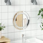 vidaXL Zrkadlo do kúpeľne s LED Priehľadná Ø 30 cm tvrdené sklo