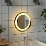 vidaXL Zrkadlo do kúpeľne s LED Priehľadná Ø 30 cm tvrdené sklo – Obrázok 4
