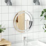 vidaXL Zrkadlo do kúpeľne s LED Priehľadná Ø 40 cm tvrdené sklo