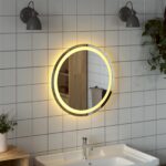vidaXL Zrkadlo do kúpeľne s LED Priehľadná Ø 50 cm tvrdené sklo – Obrázok 4