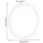 vidaXL Zrkadlo do kúpeľne s LED Priehľadná Ø 60 cm tvrdené sklo – Obrázok 8