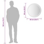 vidaXL Zrkadlo do kúpeľne s LED Priehľadná Ø 60 cm tvrdené sklo – Obrázok 9