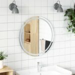 vidaXL Zrkadlo do kúpeľne s LED Priehľadná Ø 70 cm tvrdené sklo