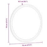 vidaXL Zrkadlo do kúpeľne s LED Priehľadná Ø 70 cm tvrdené sklo – Obrázok 9