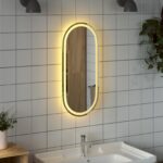 vidaXL Zrkadlo do kúpeľne s LED Priehľadná 80 x 35 cm tvrdené sklo – Obrázok 4