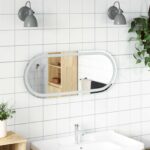 vidaXL Zrkadlo do kúpeľne s LED Priehľadná 90 x 40 cm tvrdené sklo