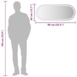 vidaXL Zrkadlo do kúpeľne s LED Priehľadná 90 x 40 cm tvrdené sklo – Obrázok 12