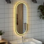 vidaXL Zrkadlo do kúpeľne s LED Priehľadná 100 x 45 cm tvrdené sklo – Obrázok 4