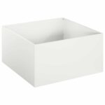 vidaXL Záhradný kvetináč Biela 40 x 40 x 30 cm Studený valcovaný oceľ – Obrázok 2
