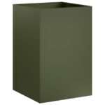 vidaXL Záhradný kvetináč 2 ks Olivovo zelená 40 x 40 x 75 cm – Obrázok 3