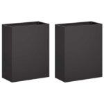 vidaXL Záhradný kvetináč 2 ks Čierna 40 x 20 x 40 cm – Obrázok 2