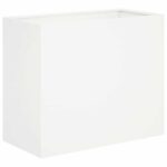 vidaXL Záhradný kvetináč Biela 60 x 30 x 40 cm Studený valcovaný oceľ – Obrázok 2